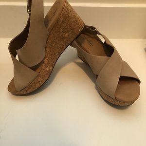 Clarks wedge sandal.